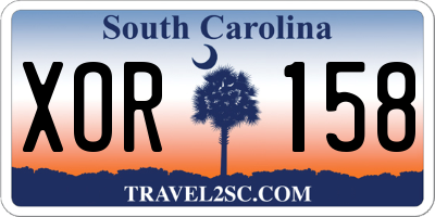 SC license plate XOR158
