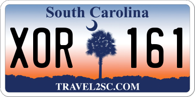 SC license plate XOR161