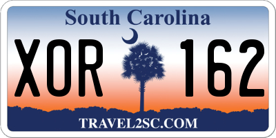 SC license plate XOR162