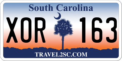 SC license plate XOR163