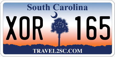SC license plate XOR165