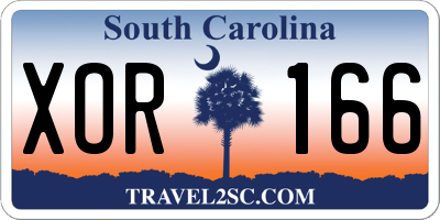 SC license plate XOR166
