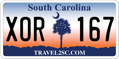 SC license plate XOR167