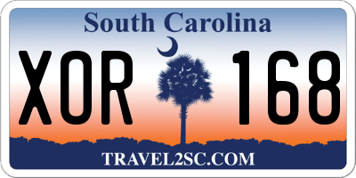 SC license plate XOR168