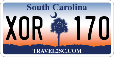 SC license plate XOR170