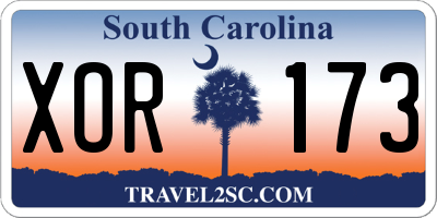 SC license plate XOR173