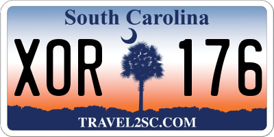 SC license plate XOR176