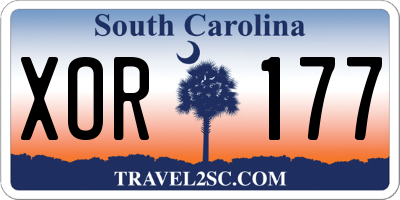 SC license plate XOR177