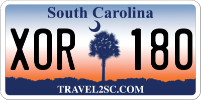 SC license plate XOR180