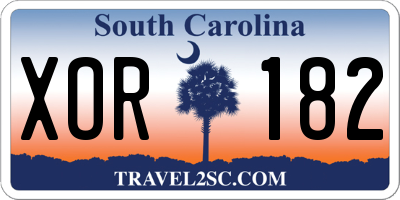 SC license plate XOR182