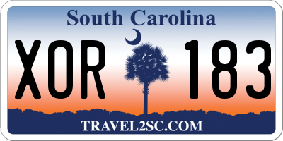 SC license plate XOR183