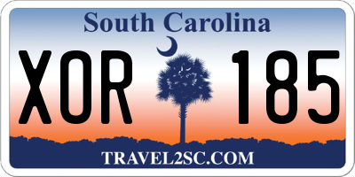 SC license plate XOR185
