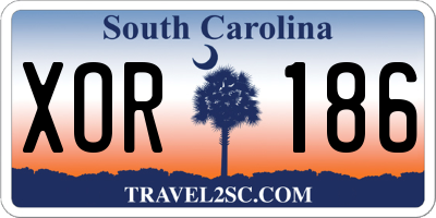 SC license plate XOR186
