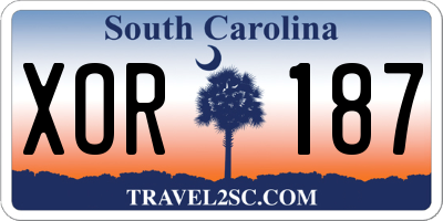 SC license plate XOR187