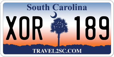 SC license plate XOR189