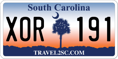 SC license plate XOR191