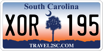 SC license plate XOR195
