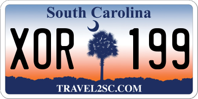 SC license plate XOR199