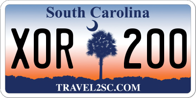 SC license plate XOR200