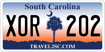 SC license plate XOR202