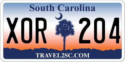 SC license plate XOR204