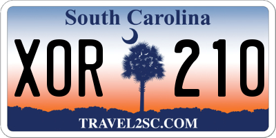 SC license plate XOR210