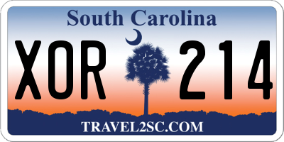 SC license plate XOR214