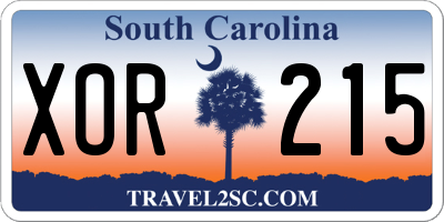 SC license plate XOR215