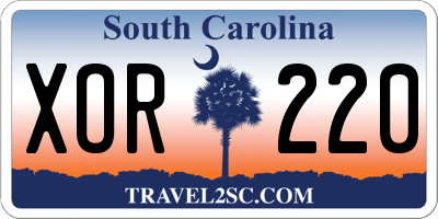 SC license plate XOR220