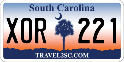 SC license plate XOR221