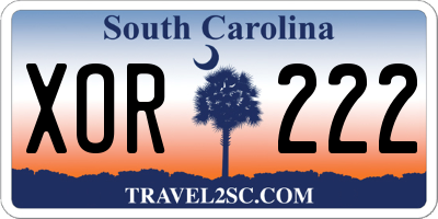 SC license plate XOR222