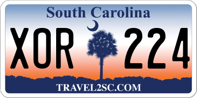 SC license plate XOR224