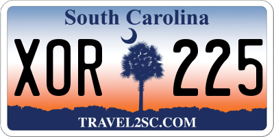 SC license plate XOR225
