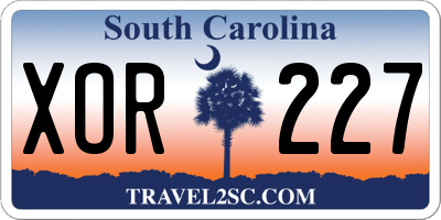 SC license plate XOR227