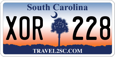 SC license plate XOR228