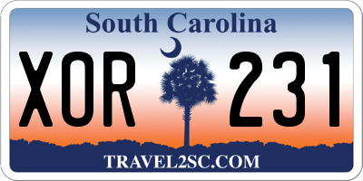 SC license plate XOR231
