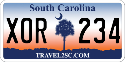 SC license plate XOR234