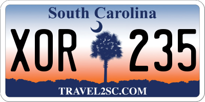 SC license plate XOR235