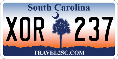 SC license plate XOR237