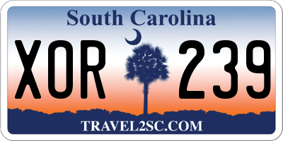 SC license plate XOR239