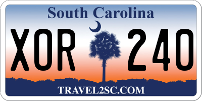 SC license plate XOR240