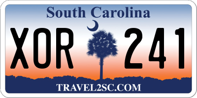 SC license plate XOR241