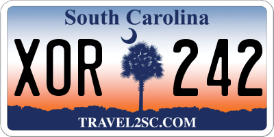SC license plate XOR242