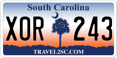 SC license plate XOR243