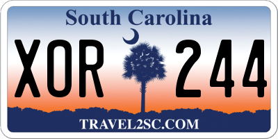 SC license plate XOR244
