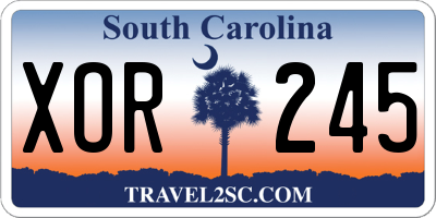 SC license plate XOR245