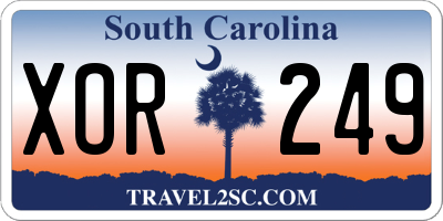SC license plate XOR249