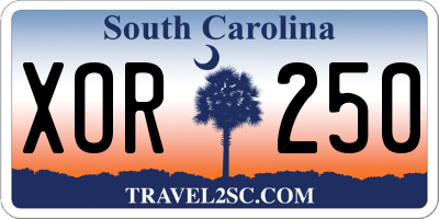 SC license plate XOR250