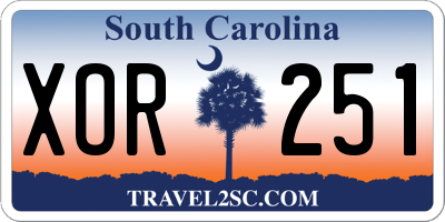 SC license plate XOR251