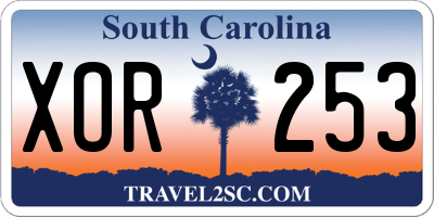 SC license plate XOR253
